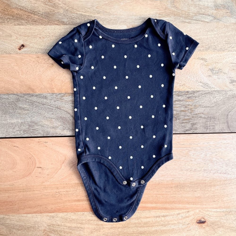 $2 Joe Fresh baby bodysuit 18-24m blue polka dot
